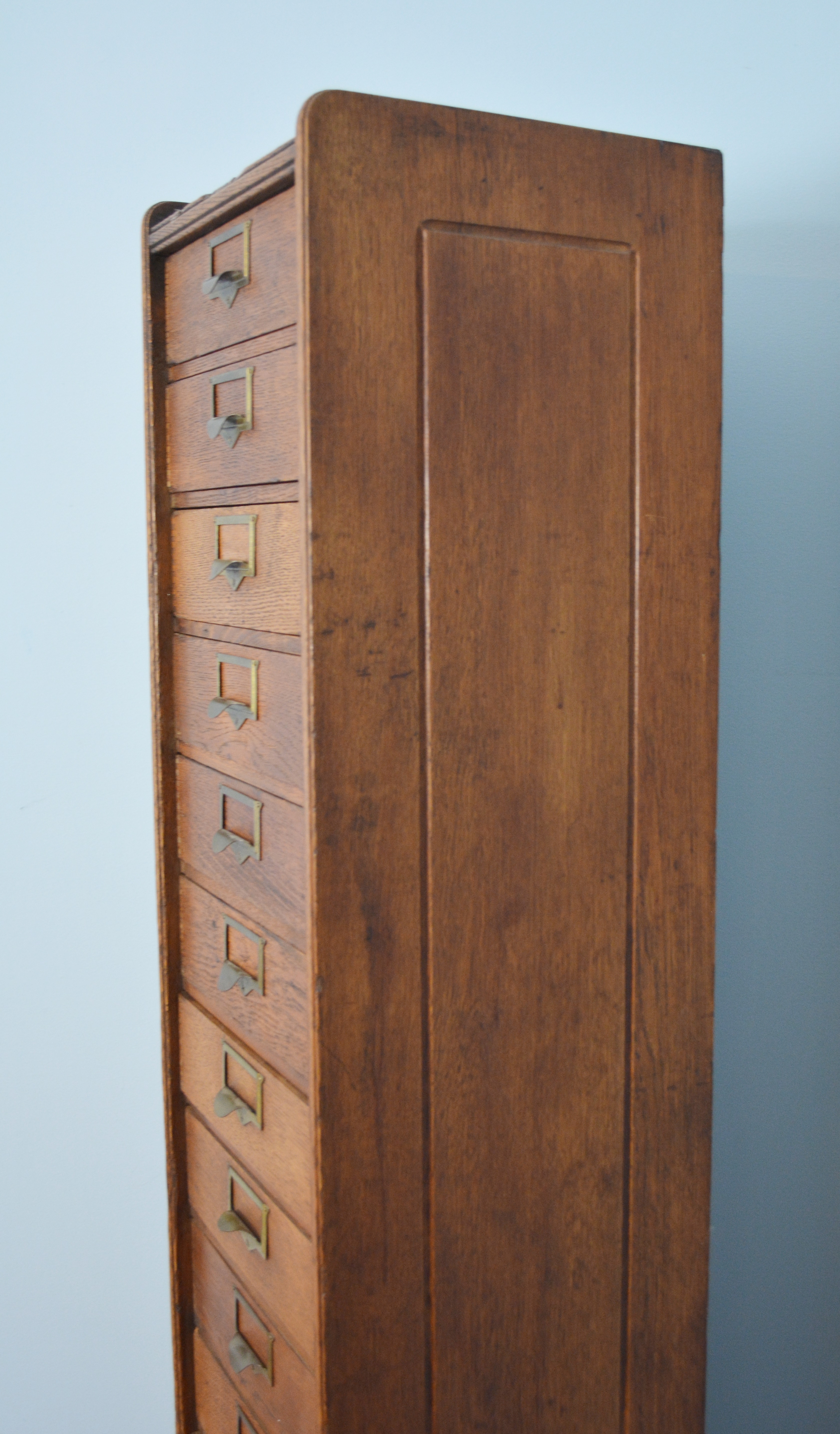 Antique Globe Oak Flat File Cabinet