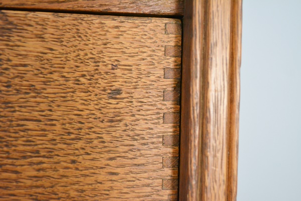 Antique Globe Oak Flat File Cabinet