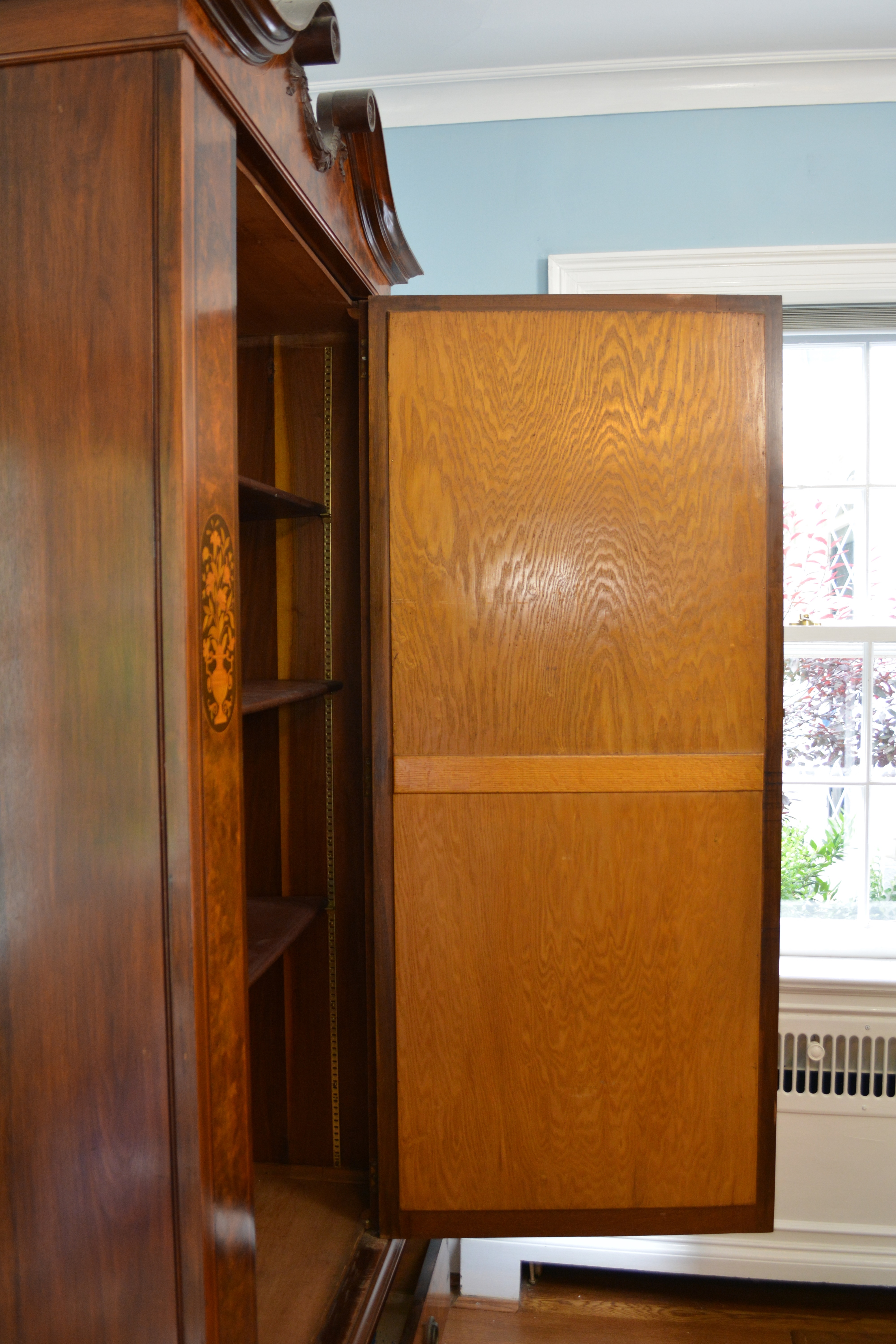 Antique Federal Style Wardrobe With Marquetry