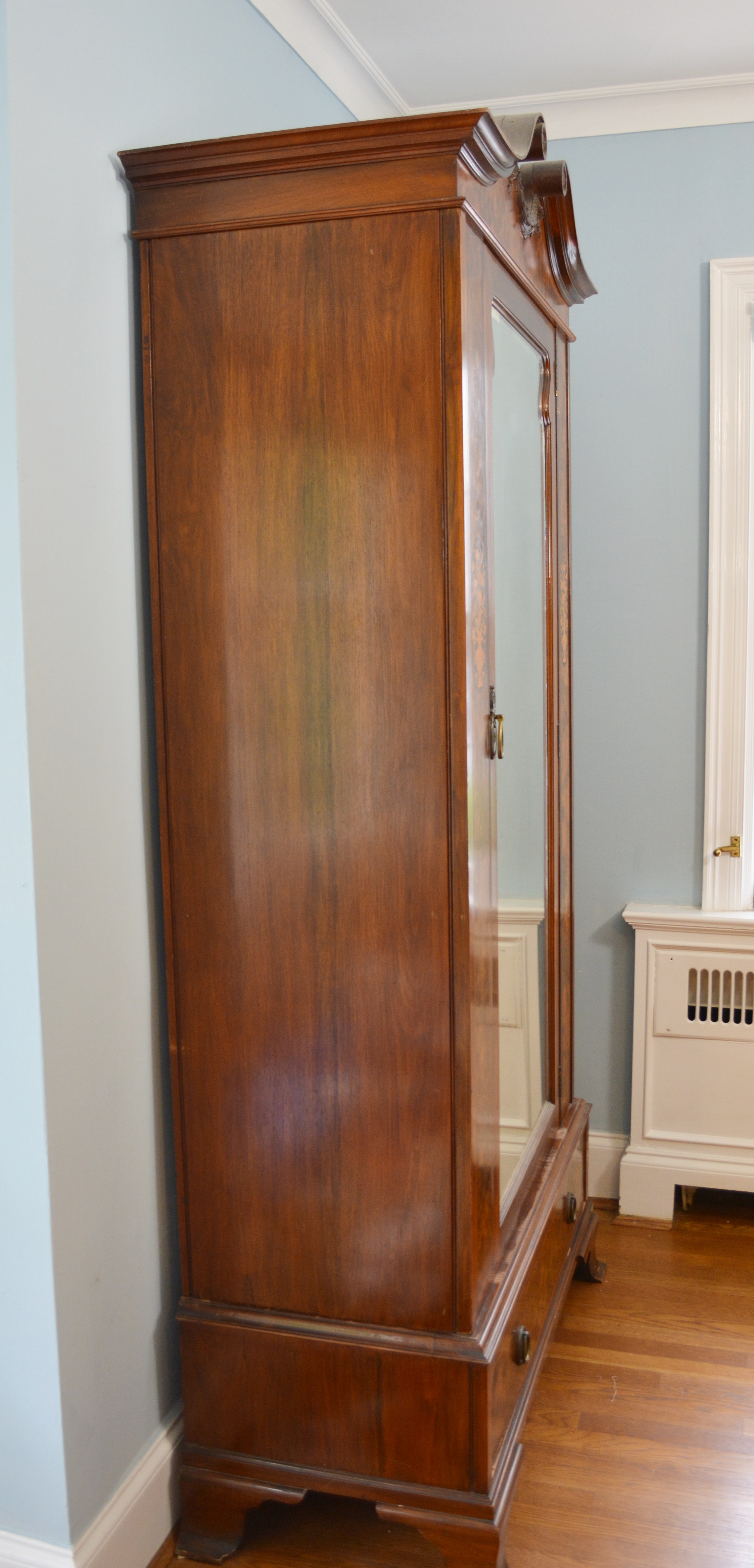 Antique Federal Style Wardrobe With Marquetry
