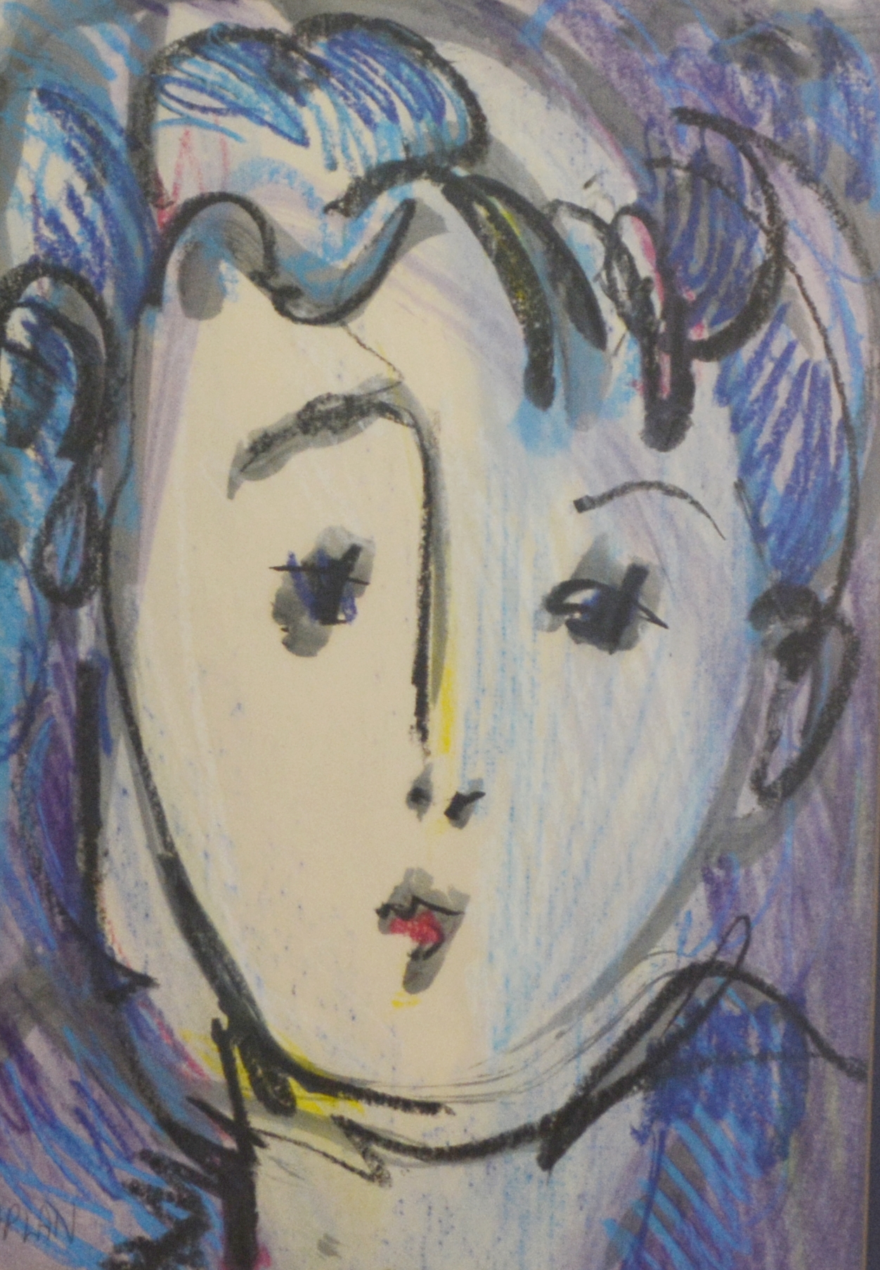 Saul Kaplan Original "Dianna" Pastel Drawing