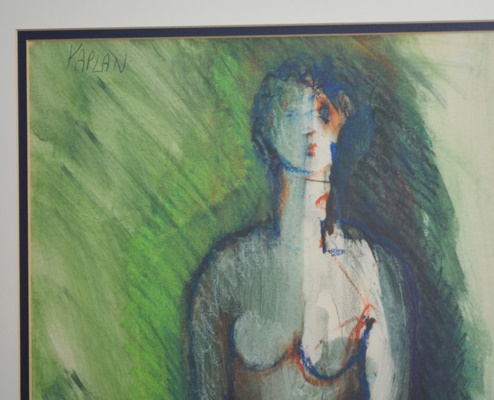 Saul Kaplain Original "Seated Woman" Pastel Drawing
