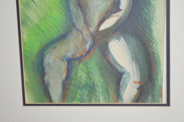 Saul Kaplain Original "Seated Woman" Pastel Drawing