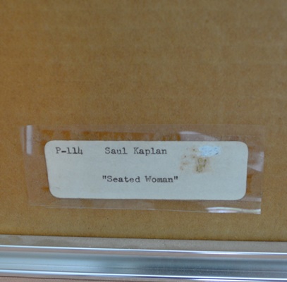 Saul Kaplain Original "Seated Woman" Pastel Drawing