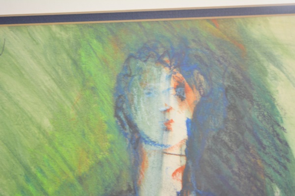 Saul Kaplain Original "Seated Woman" Pastel Drawing