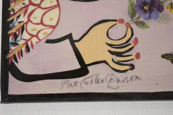 Five Pat Custer Denison Painted Ceramic Art Tiles