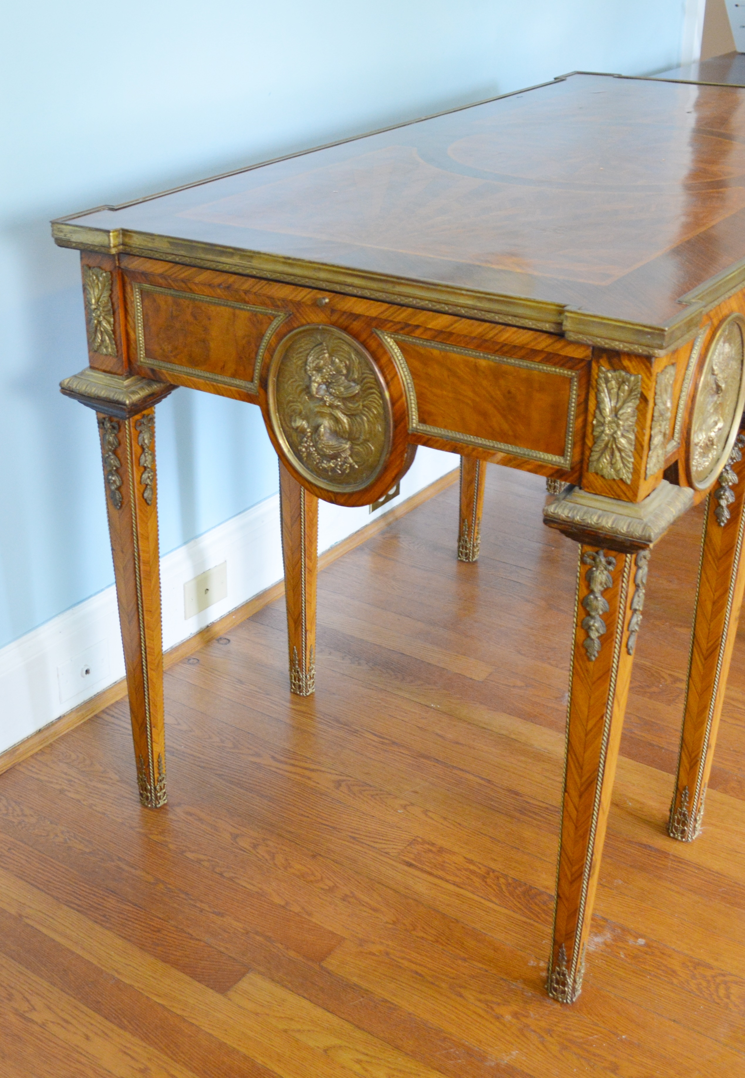 Antique Louis XIV Style Marquetry Desk