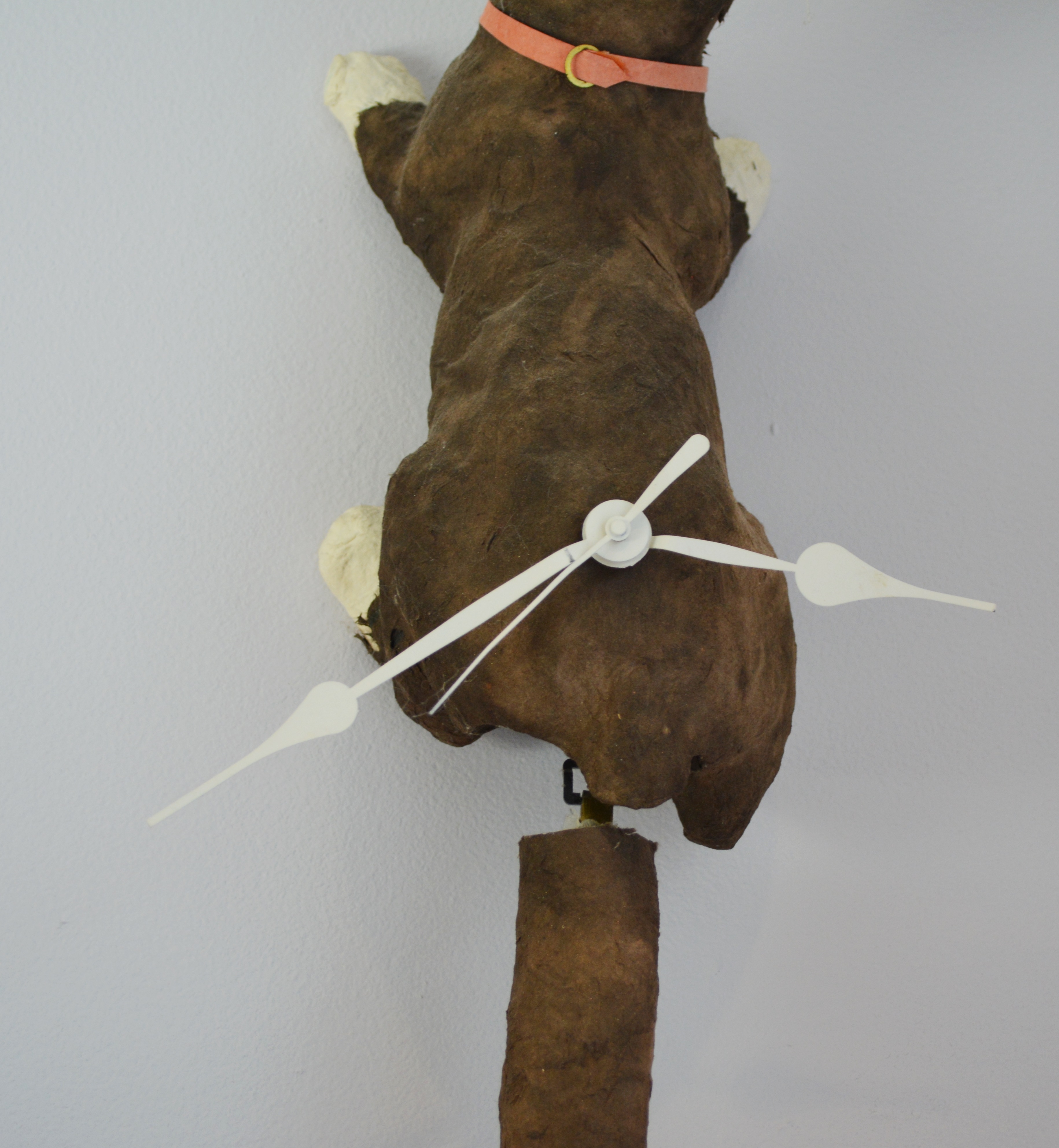 Papier-mâché Kitten Clock