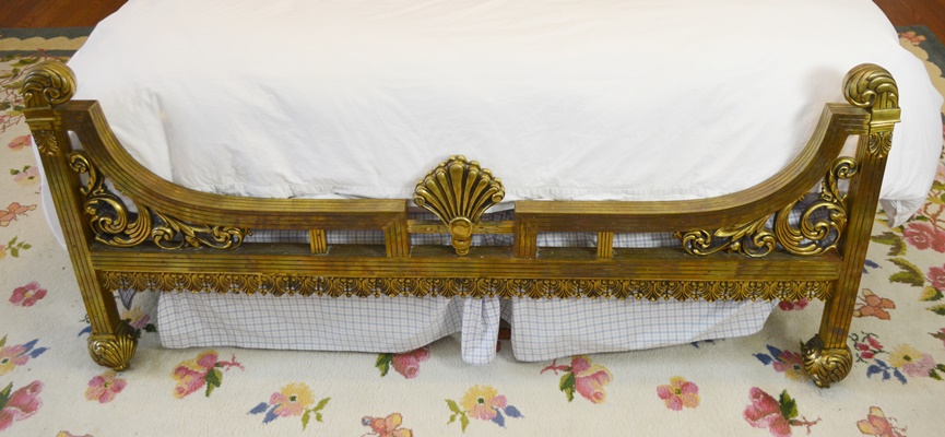 Ornate Brass and Glass Full Size Bed