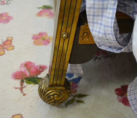 Ornate Brass and Glass Full Size Bed