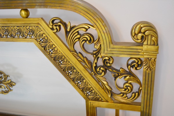 Ornate Brass and Glass Full Size Bed