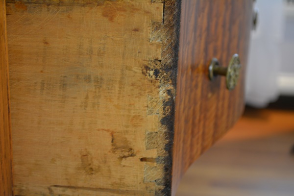 Antique Serpentine Quilted Maple Dresser With Mirror