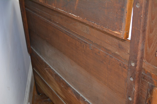 Antique Serpentine Quilted Maple Dresser With Mirror