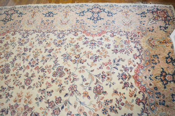 Handwoven Kerman Style Floral Wool Area Rug