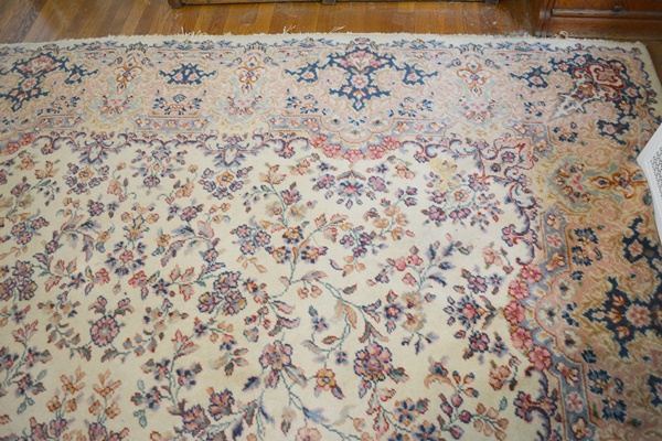 Handwoven Kerman Style Floral Wool Area Rug