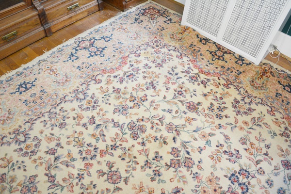 Handwoven Kerman Style Floral Wool Area Rug
