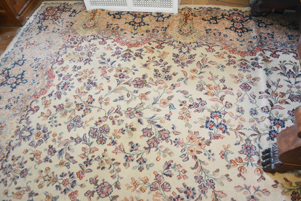 Handwoven Kerman Style Floral Wool Area Rug