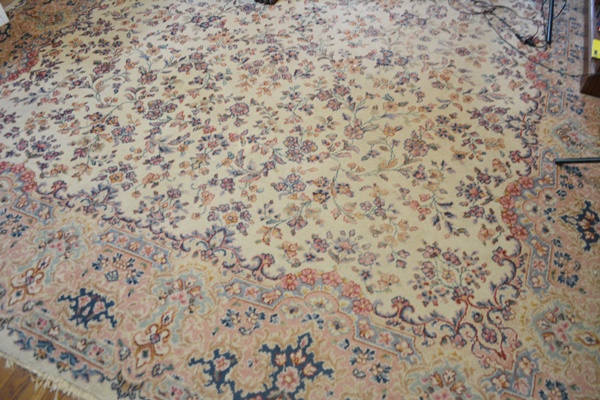 Handwoven Kerman Style Floral Wool Area Rug