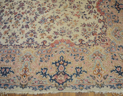 Handwoven Kerman Style Floral Wool Area Rug