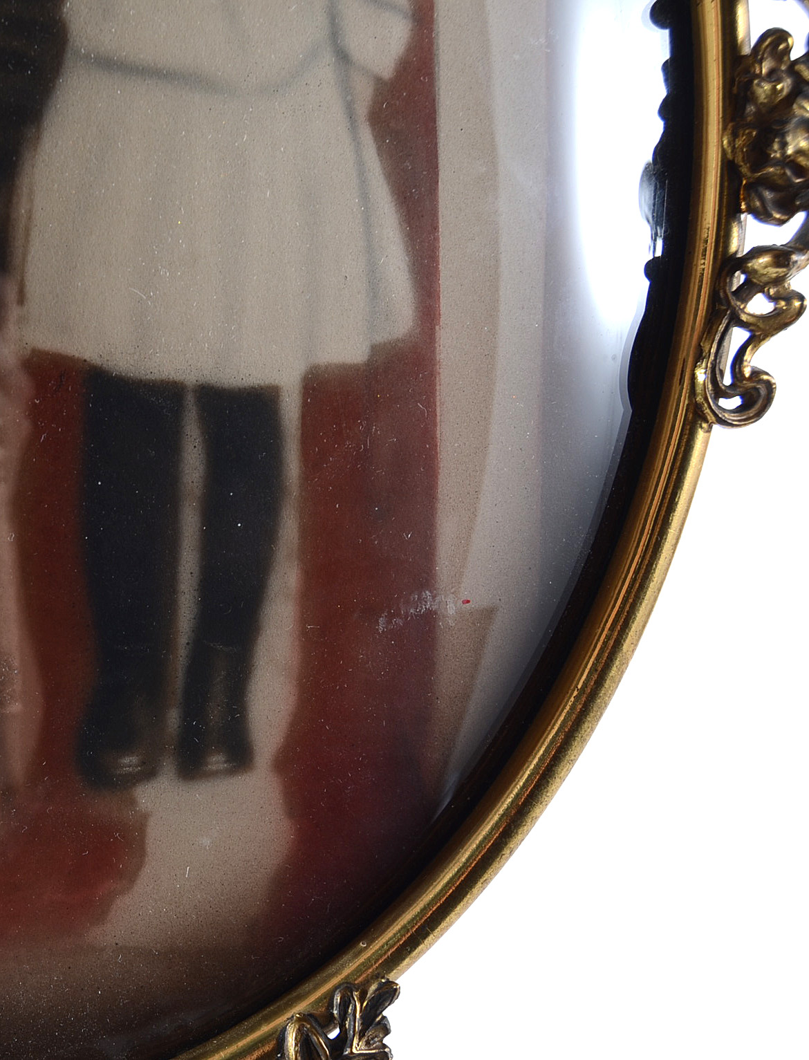 Antique Crayon Portrait of Children with American Flag