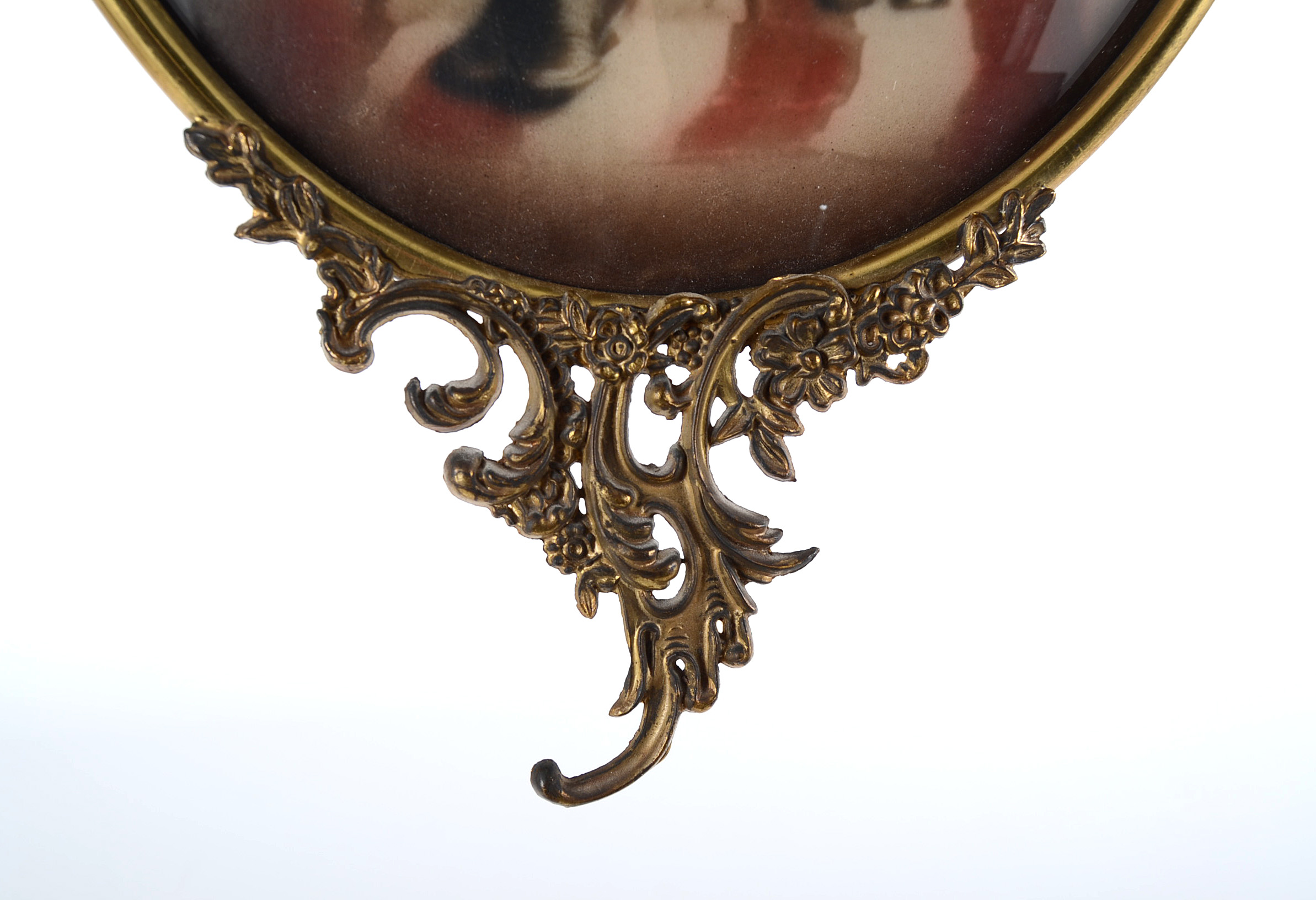 Antique Crayon Portrait of Children with American Flag