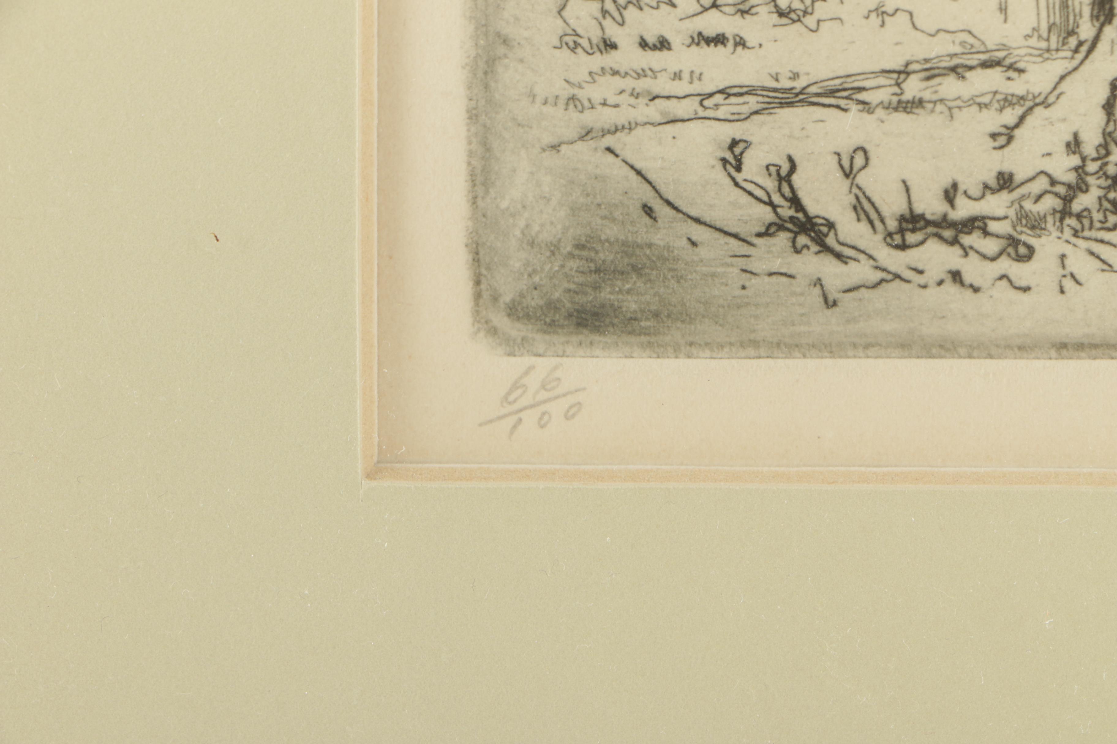 L.O. Griffith Indiana Artist Signed Limited Edition Etching