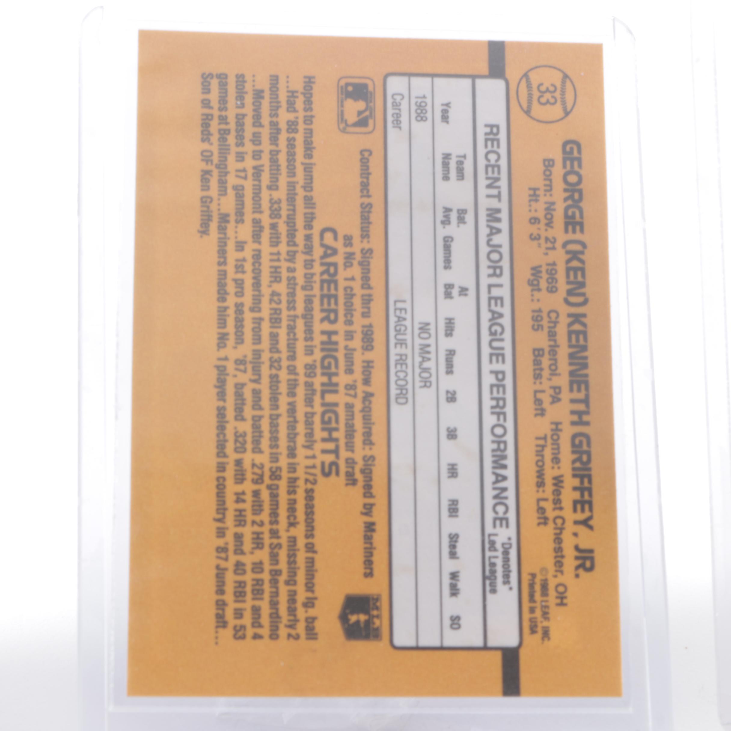 Ken Griffey Jr. Rookie Cards