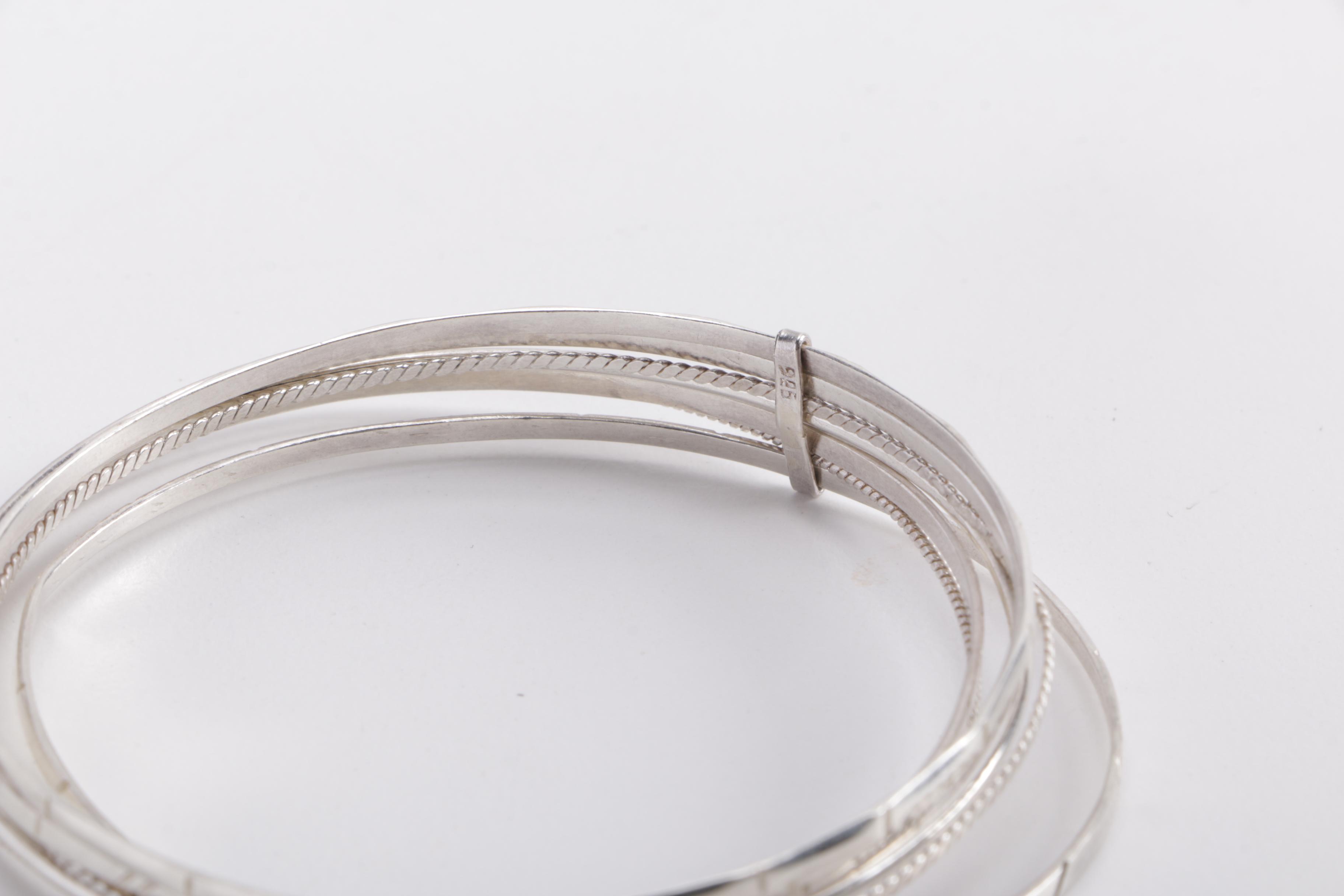 Collection of Sterling Silver Bracelets