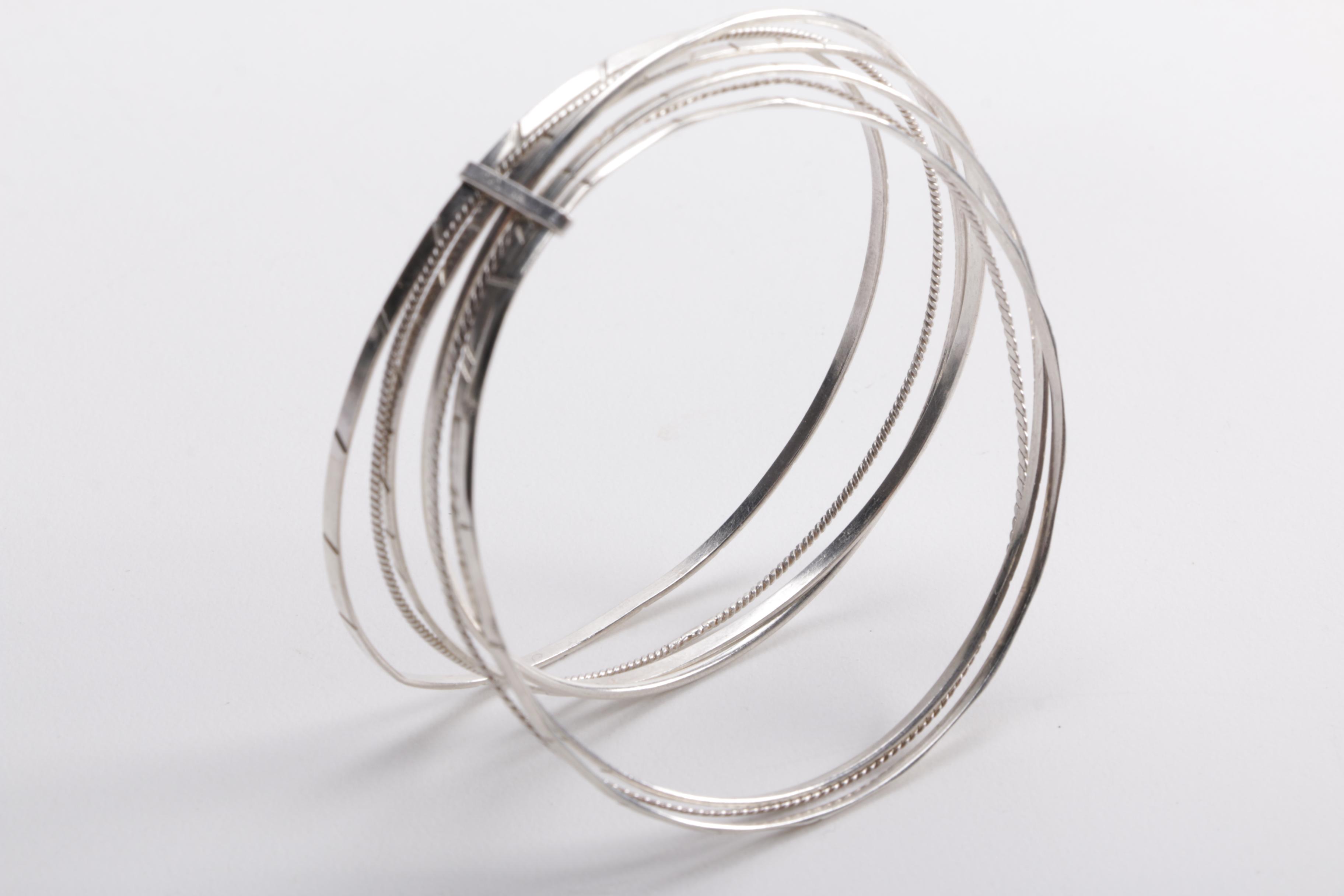 Collection of Sterling Silver Bracelets