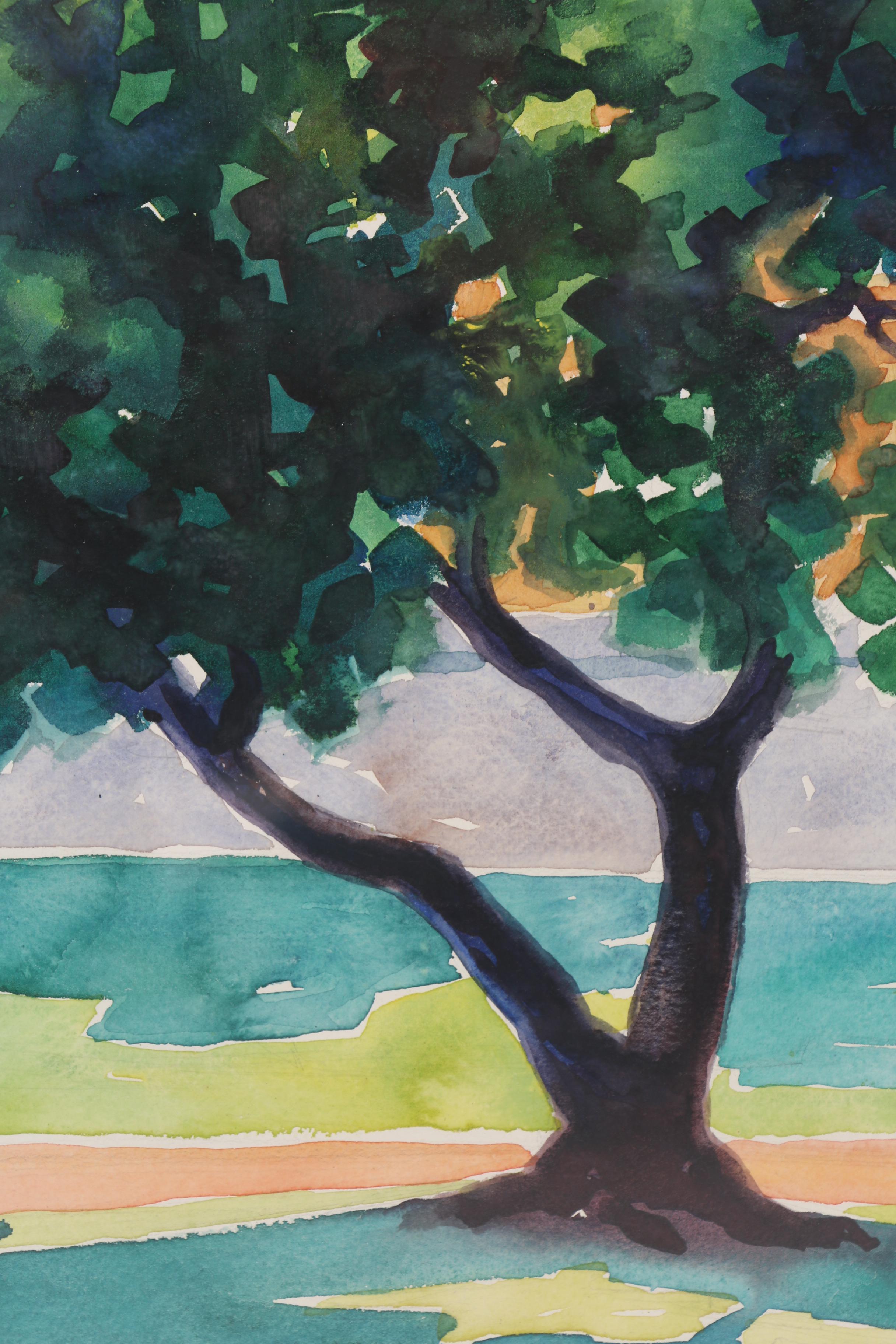 Max Howard Watercolor Painting of a Tree