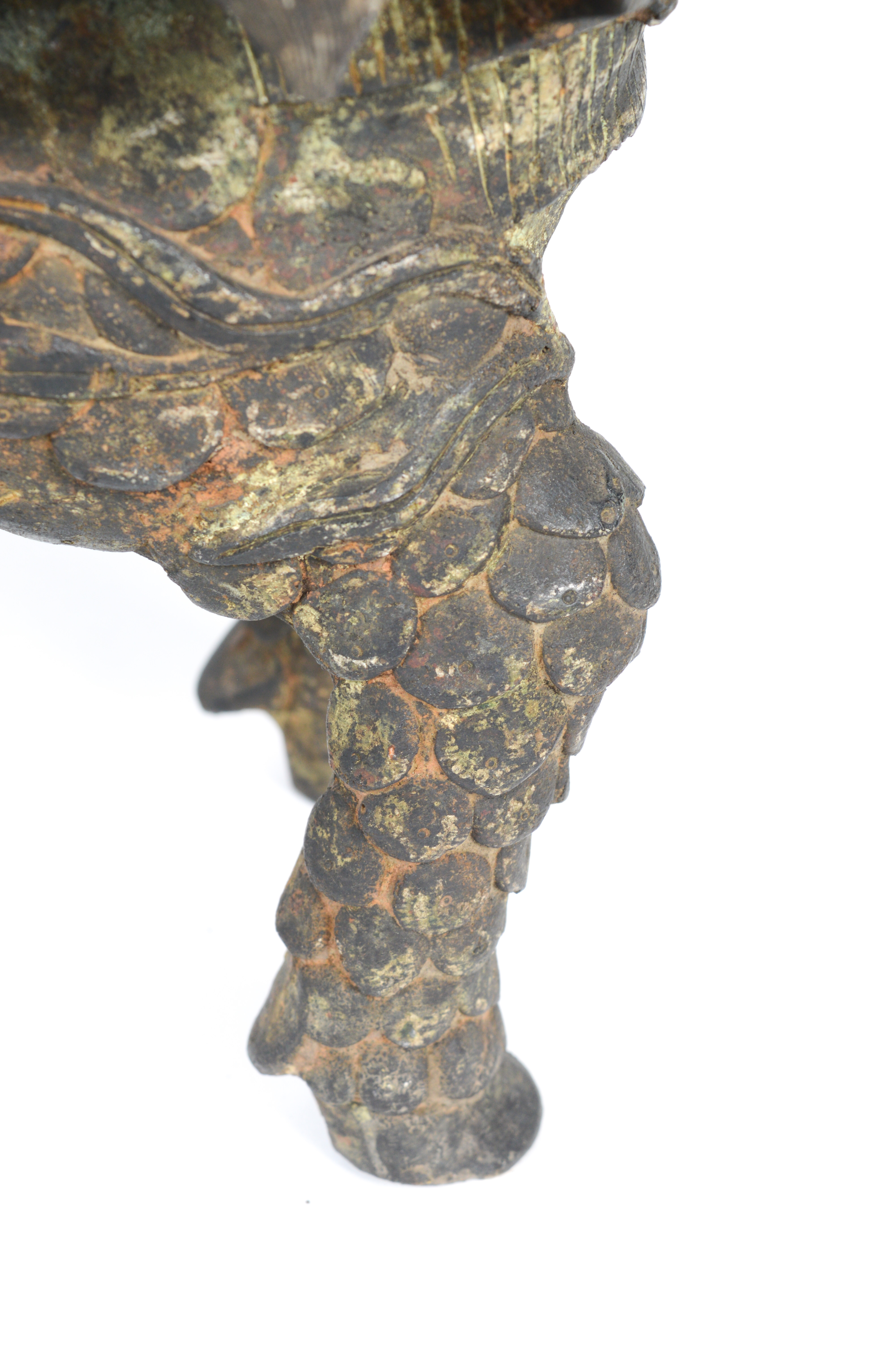 Late Qing Dynasty Spelter Chinese Qilin Sculpture