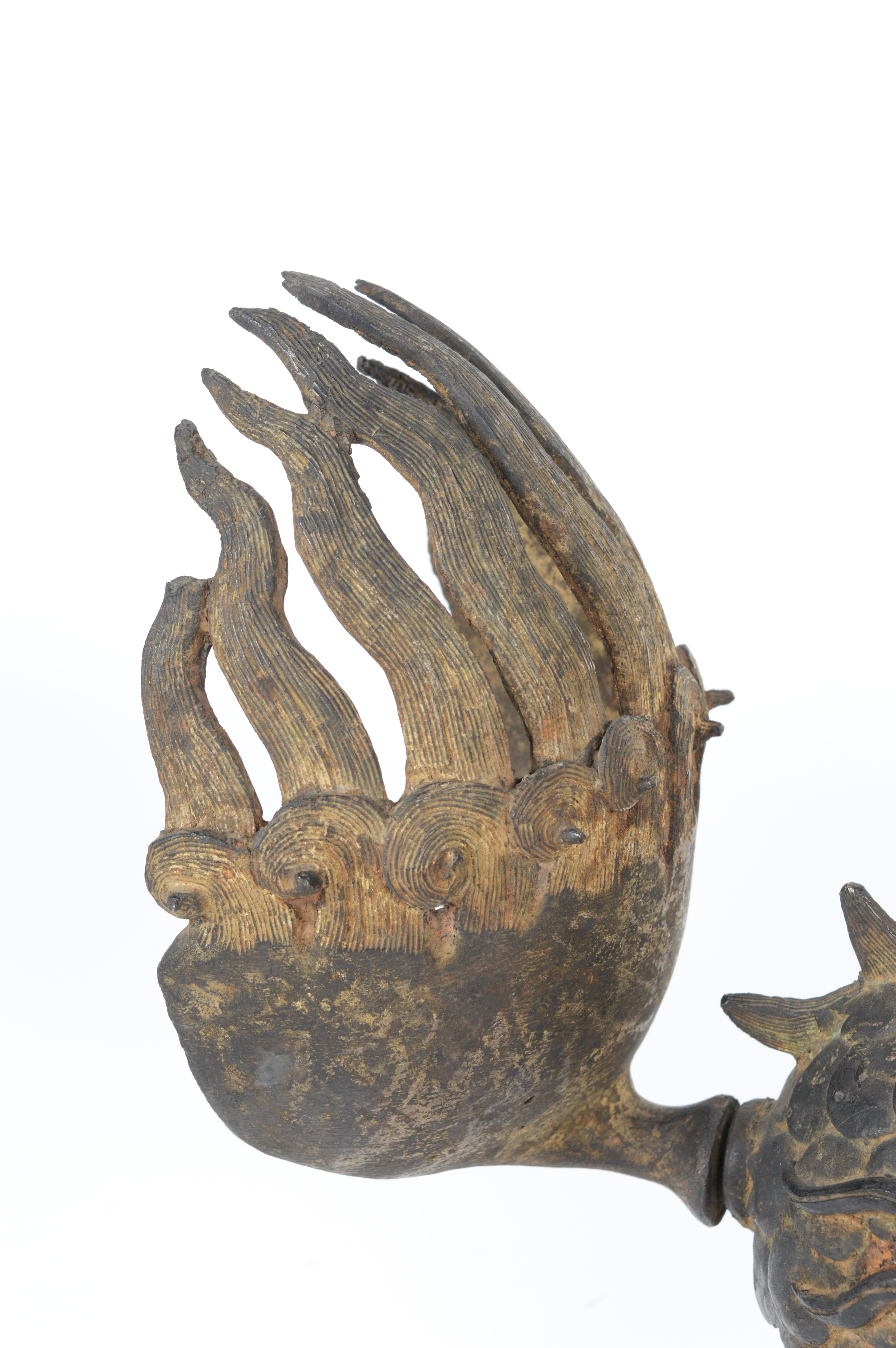 Late Qing Dynasty Spelter Chinese Qilin Sculpture