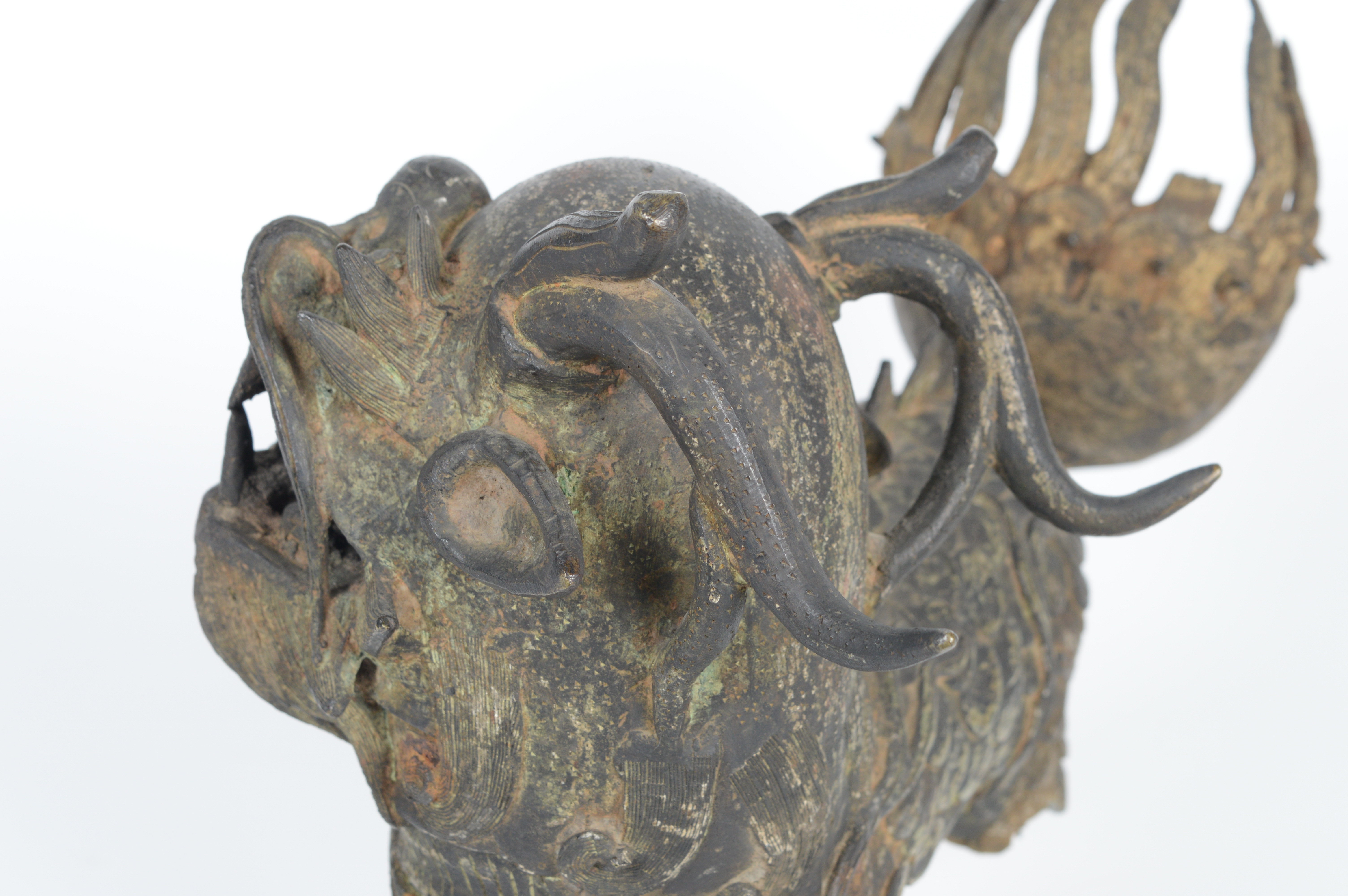 Late Qing Dynasty Spelter Chinese Qilin Sculpture