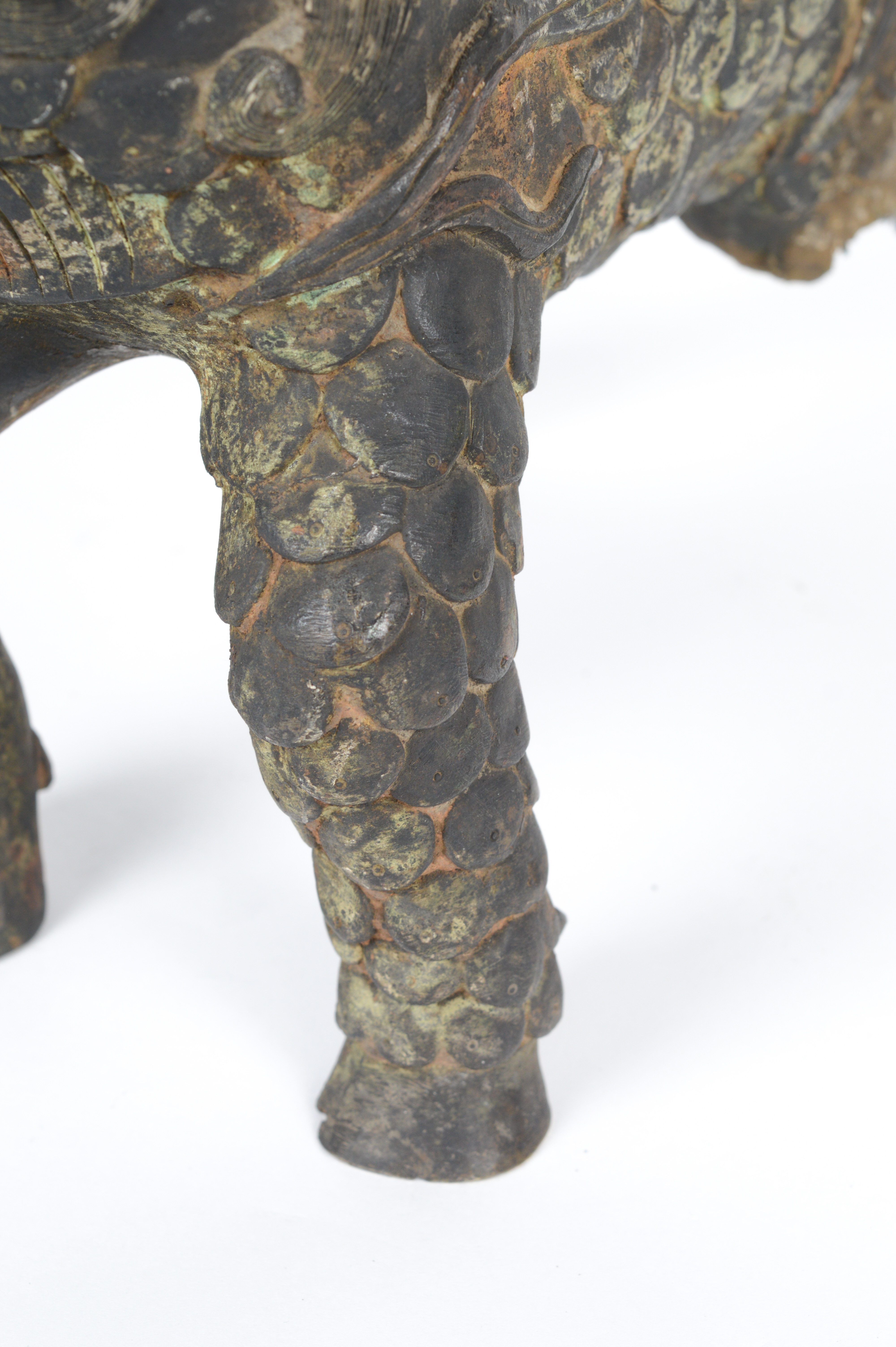 Late Qing Dynasty Spelter Chinese Qilin Sculpture