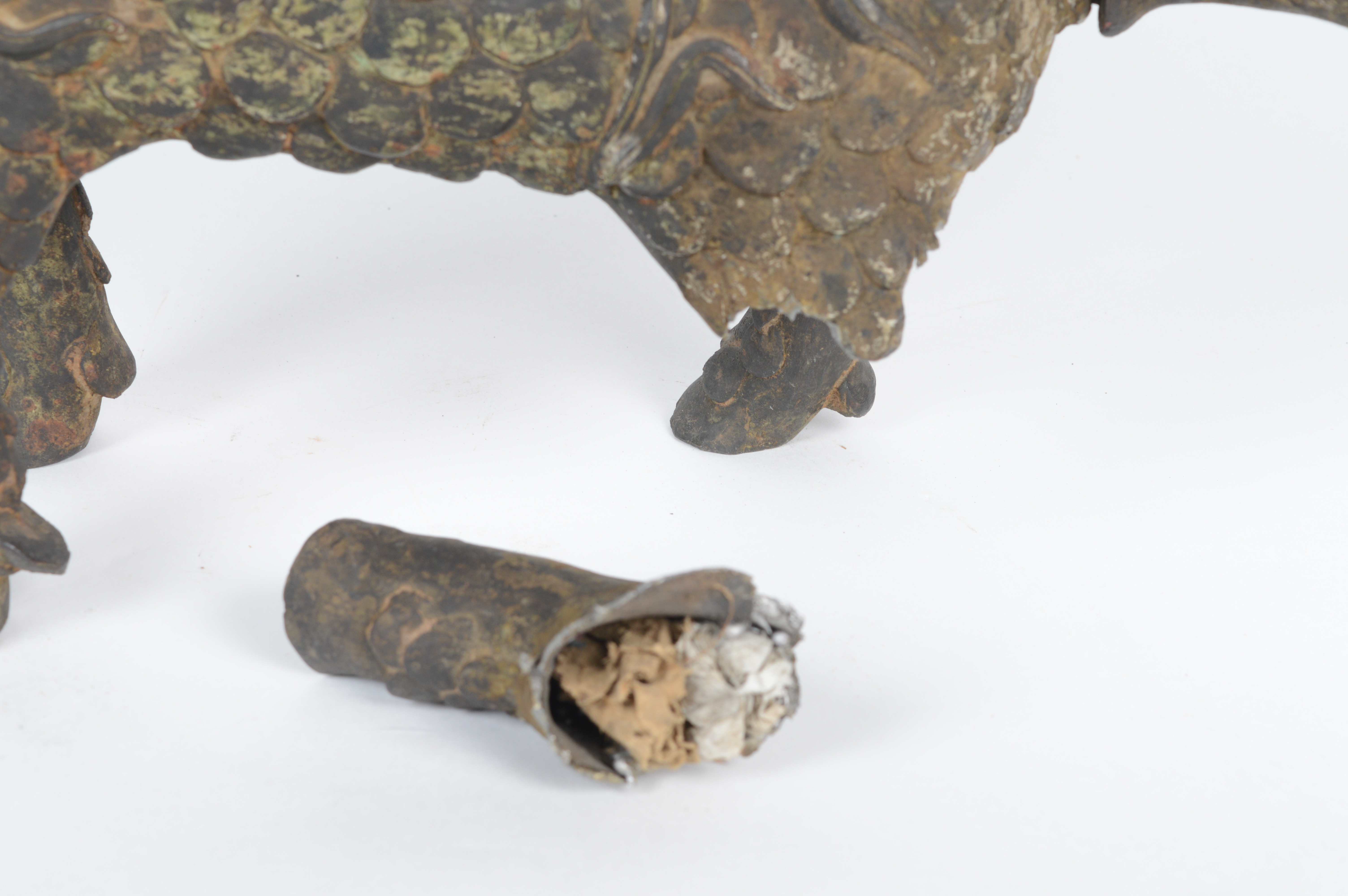 Late Qing Dynasty Spelter Chinese Qilin Sculpture