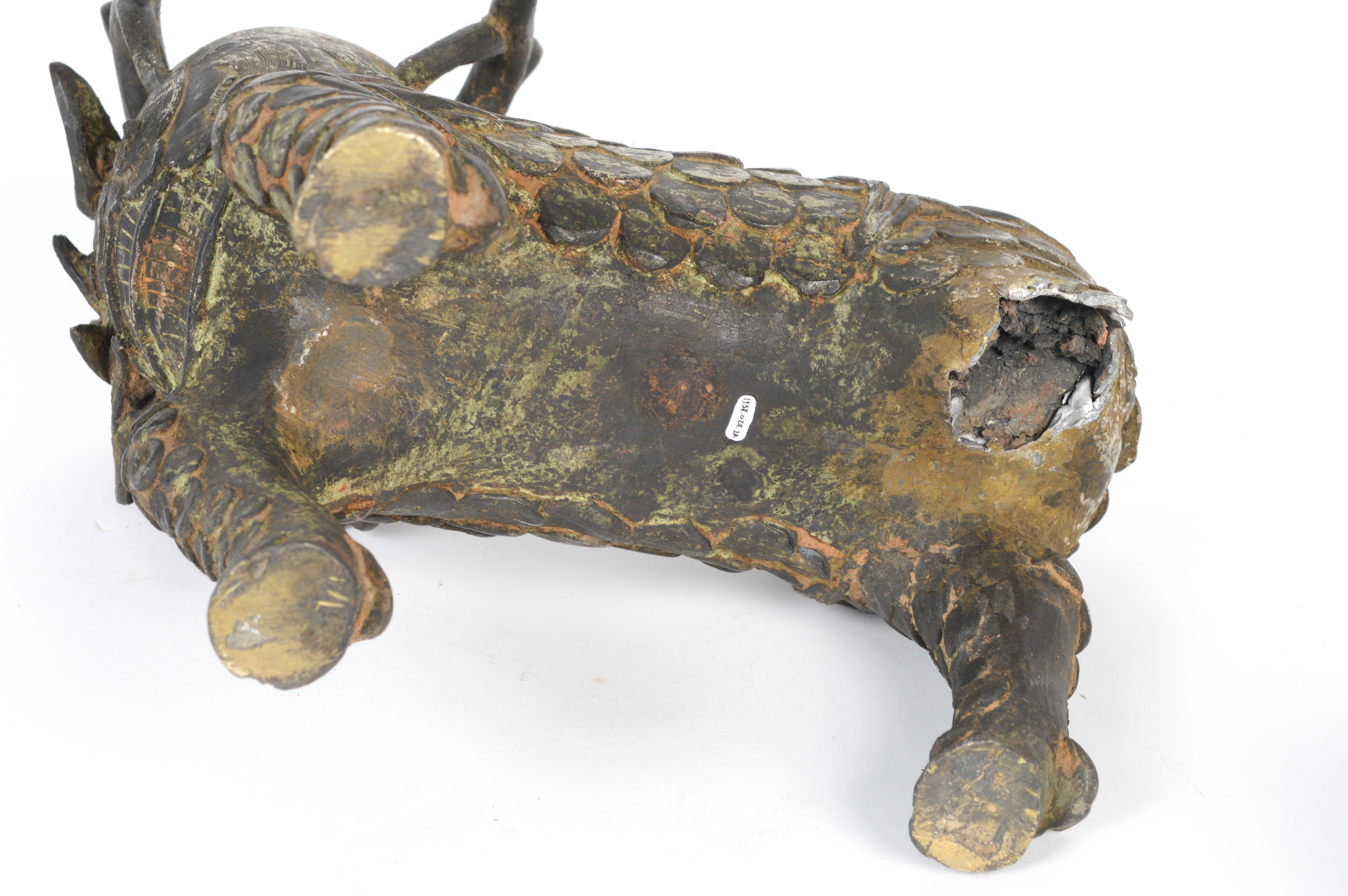 Late Qing Dynasty Spelter Chinese Qilin Sculpture