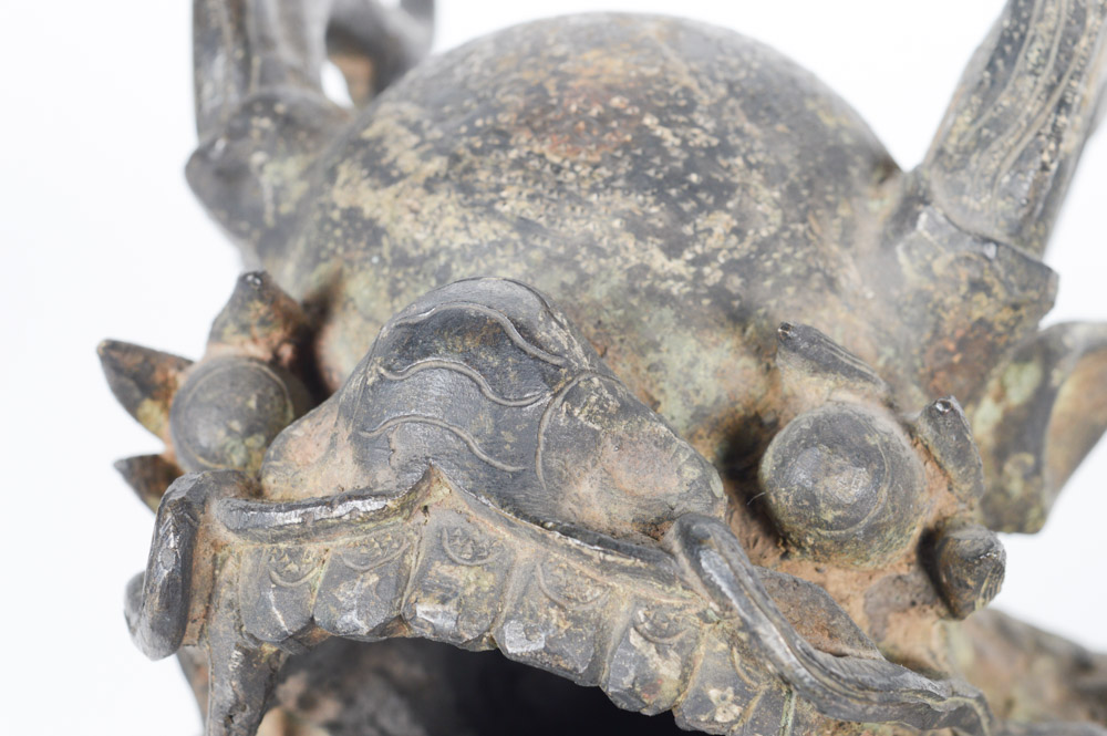 Late Qing Dynasty Spelter Chinese Qilin Sculpture