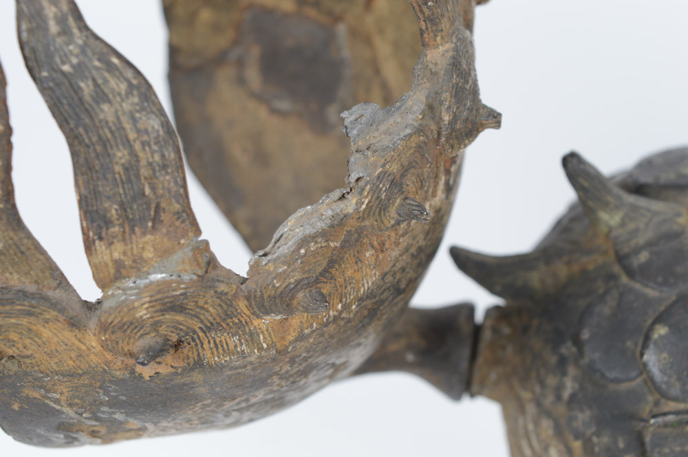 Late Qing Dynasty Spelter Chinese Qilin Sculpture