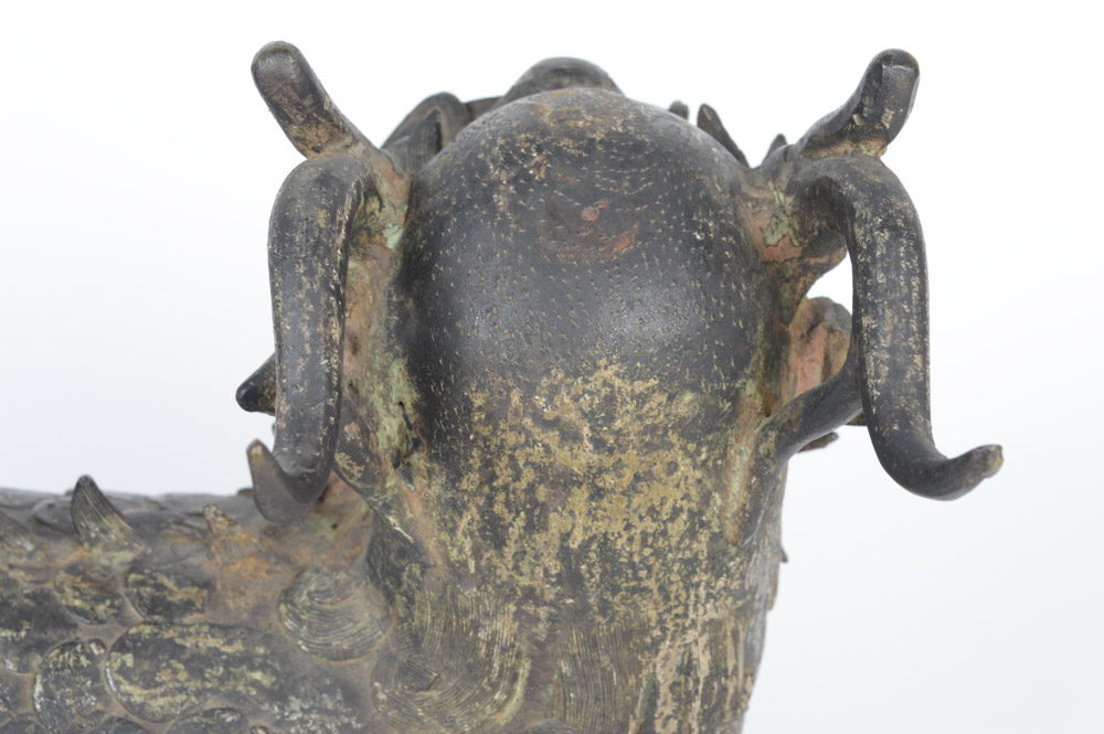 Late Qing Dynasty Spelter Chinese Qilin Sculpture