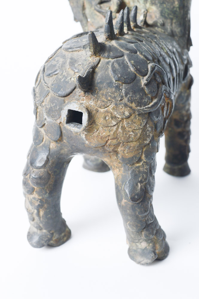 Late Qing Dynasty Spelter Chinese Qilin Sculpture