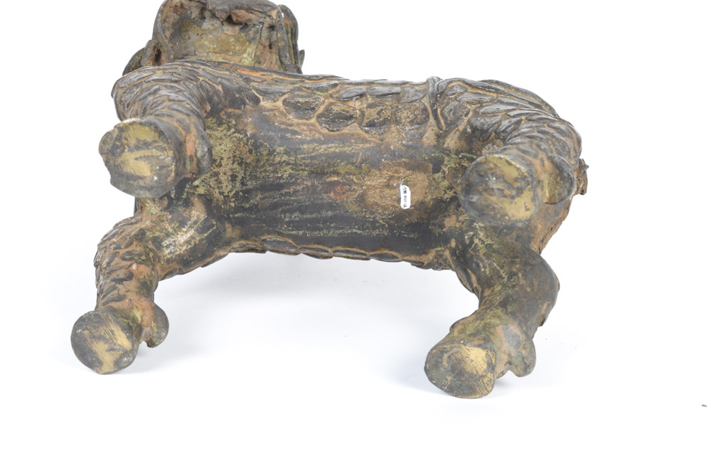 Late Qing Dynasty Spelter Chinese Qilin Sculpture