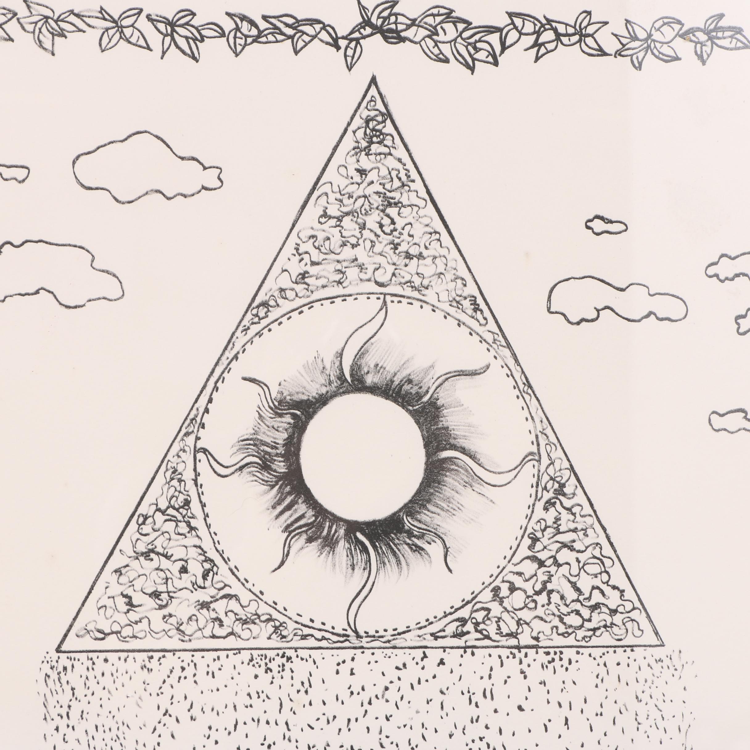 Beverly Snodgrass Limited Edition Artist Proof Lithograph on Paper "Hanging Pyramids"