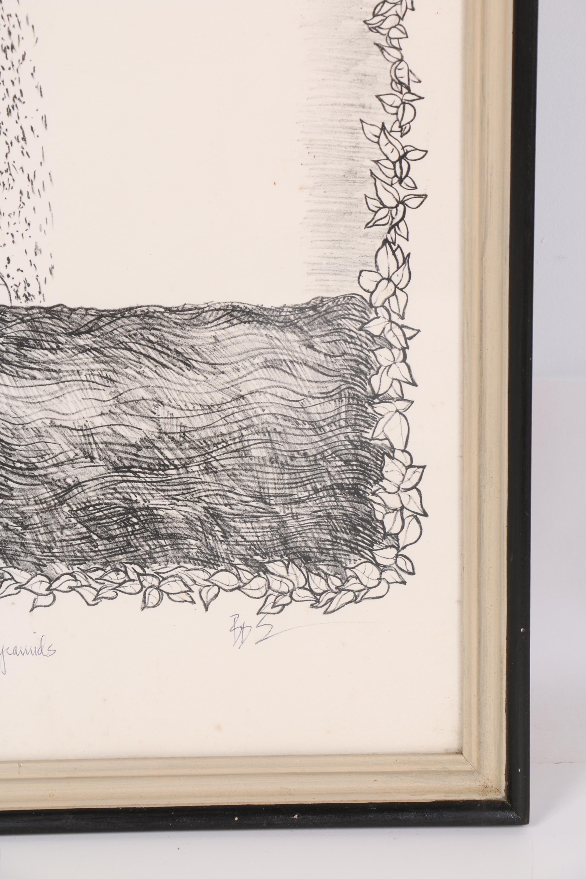 Beverly Snodgrass Limited Edition Artist Proof Lithograph on Paper "Hanging Pyramids"