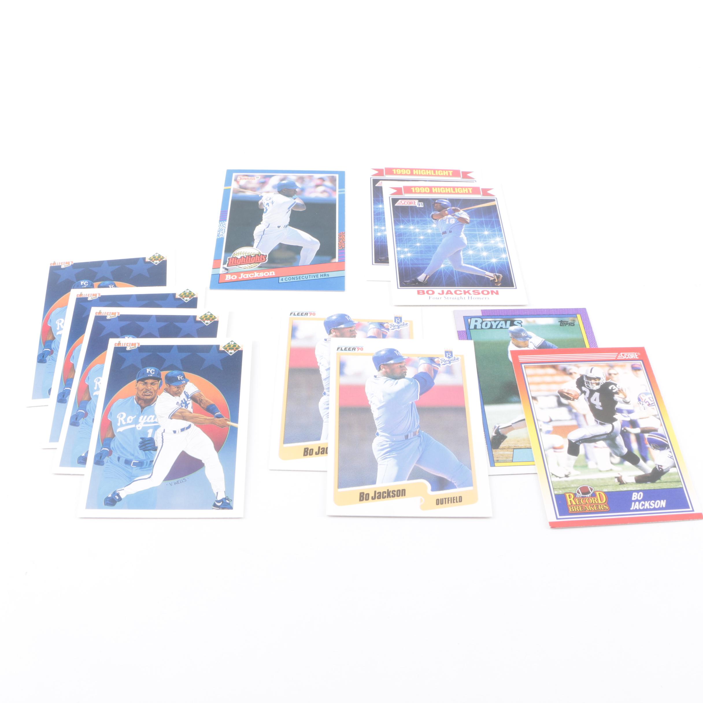Collection of Star Player Baseball Card Batches with Bo Jackson