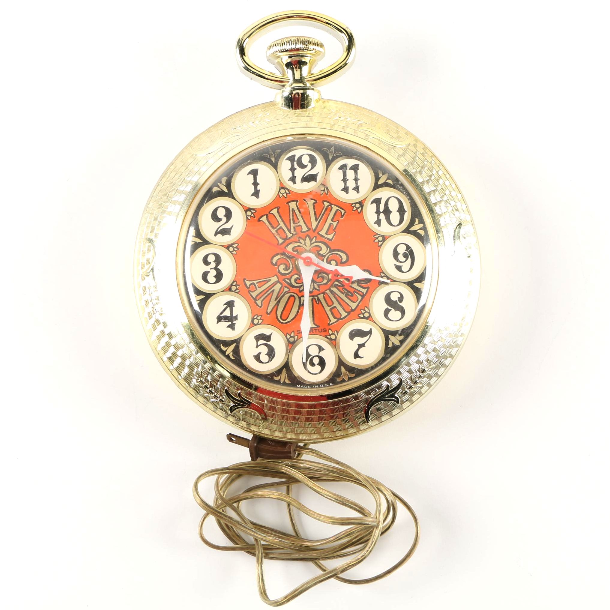 Vintage Electric Backwards Wall Clock by Spartus Corporation