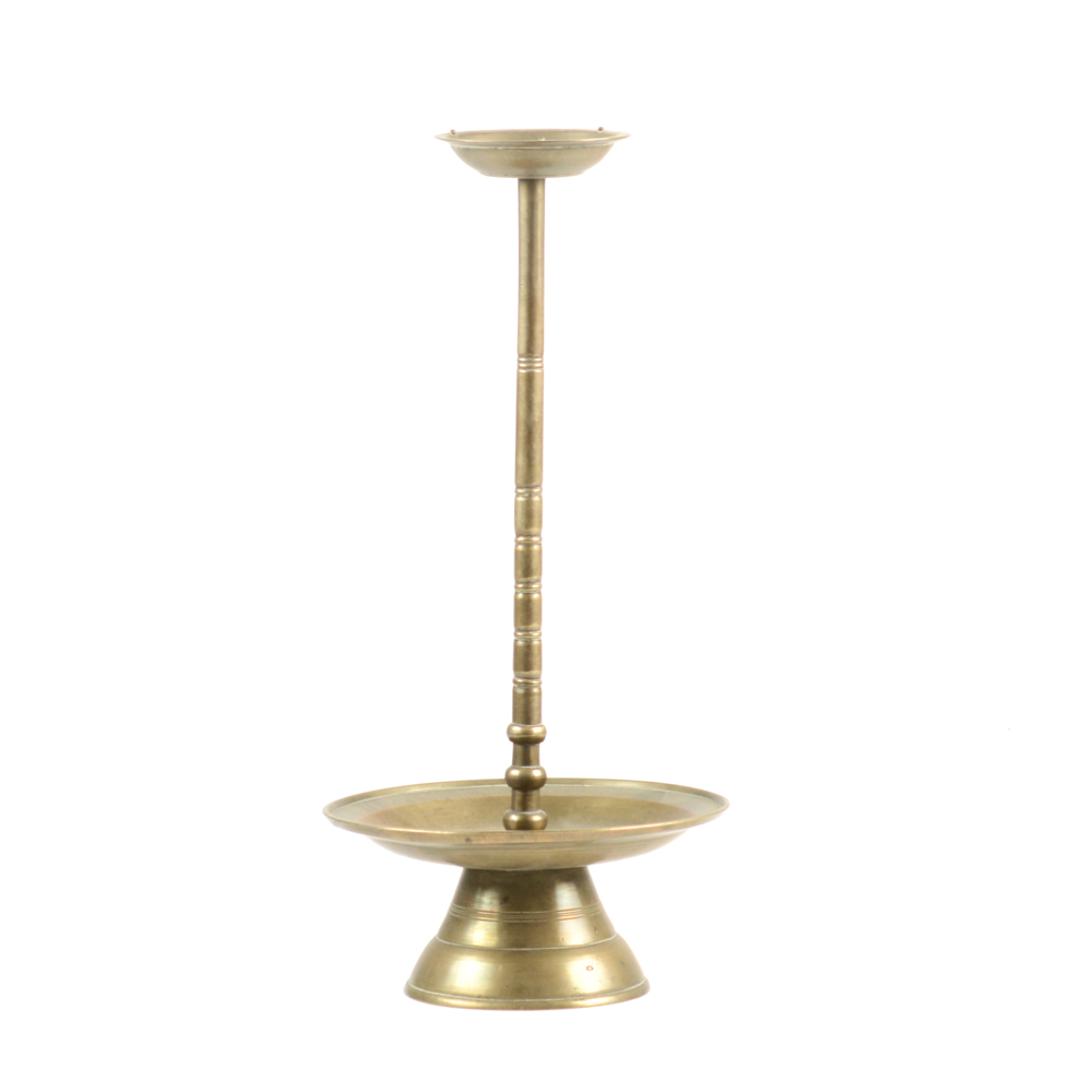 Antique Brass Two Level Candle Holder