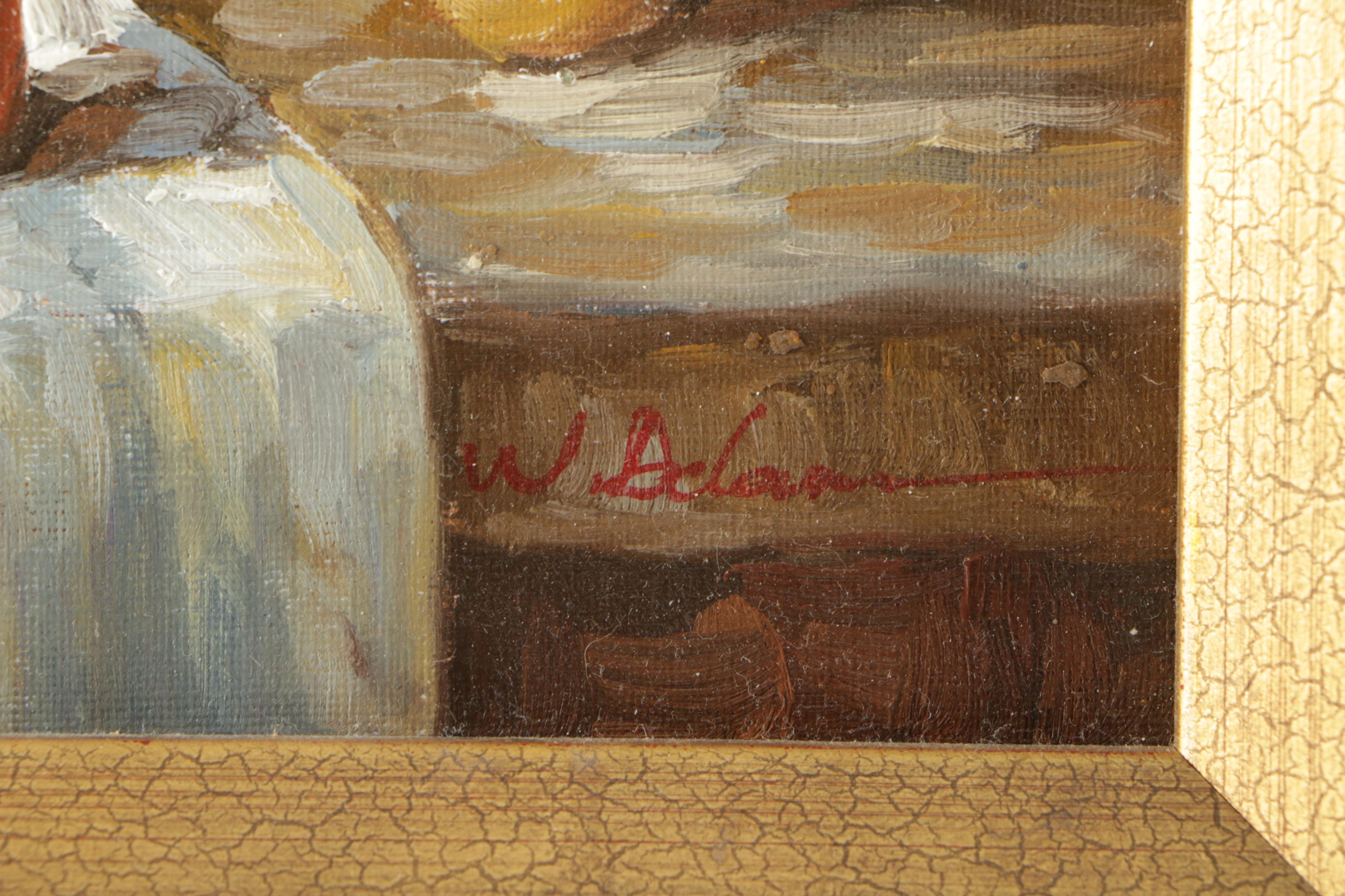 W. Adams Oil on Canvas Still Life Painting