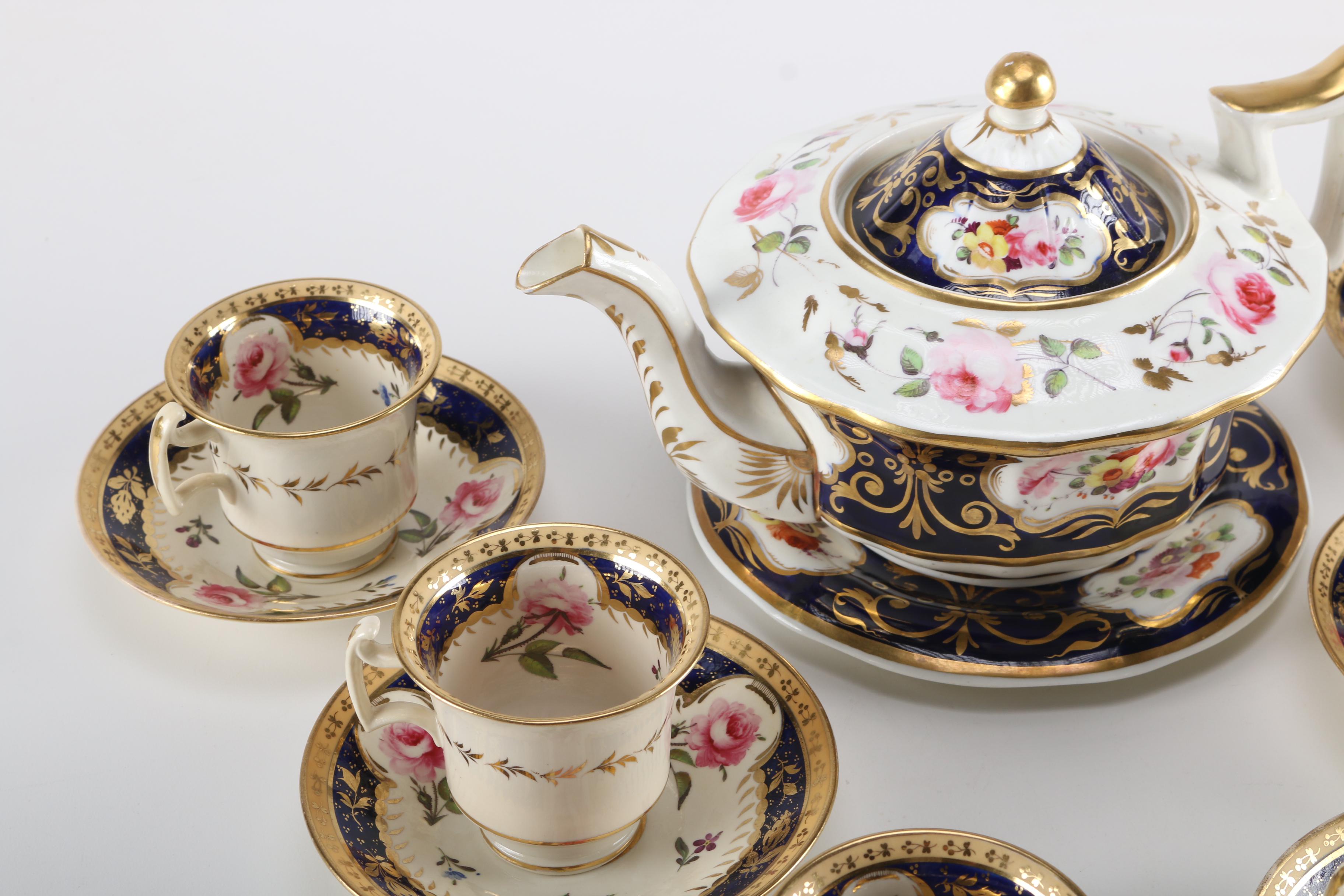 Antique Porcelain Hand-Painted Porcelain Tea Set