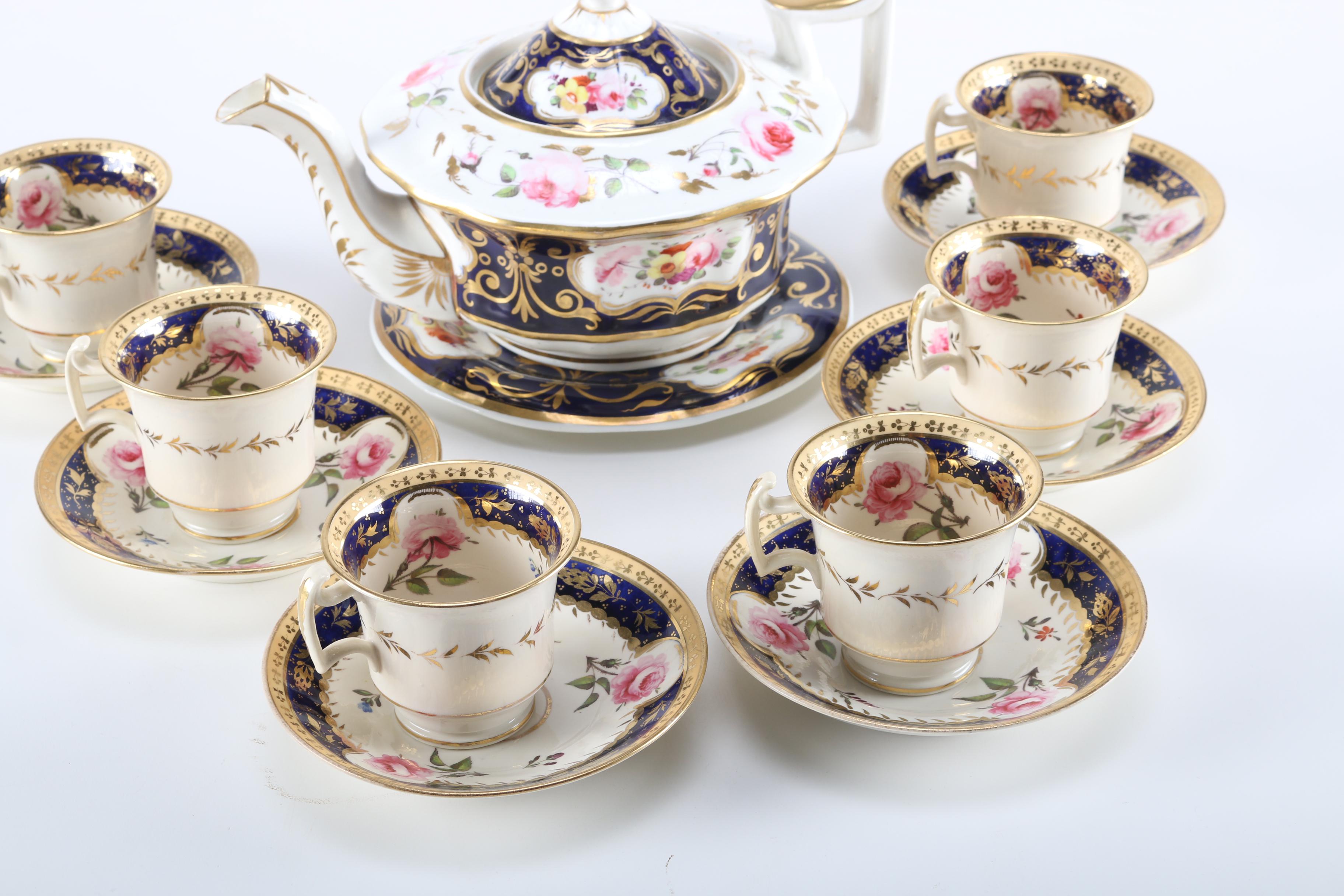 Antique Porcelain Hand-Painted Porcelain Tea Set