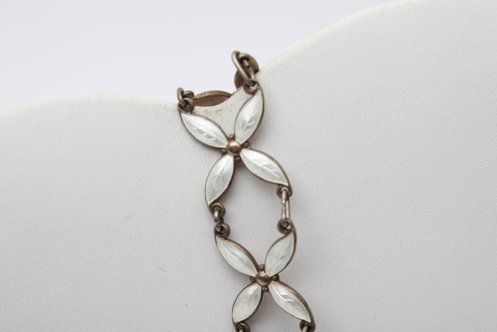 Sterling Silver White Enamel Jewelry Including Jemax of Denmark